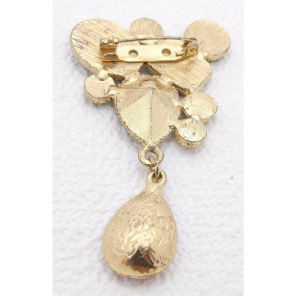 Gold Tone Multi-Color Plastic Rhinestone Cluster - Picture 2 of 2